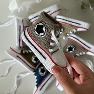 嬰兒靴 Converse 鉤針編織男女通用鉤針嬰兒靴子鞋淋浴禮物新生兒