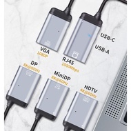 100W PD 3.0 Type-C to HDTV/VGA/DP/Mini DP/RJ45 Multi-Port Adapter for Laptops