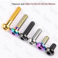 Tgou Titanium Ti Bolt M8x15 20 25 30 35 40mm Allen Key Head Screw for Bicycle Motorcycle Brake