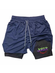 2026 casual sportswear fitness double-layer shorts sports shorts 2-in-1 gym running
