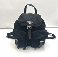 Vela Black Nylon Mini Backpack Black Prada