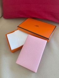 *sold* Hermes calvi card holder rose sakura Mysore 山羊皮 櫻花粉 3q