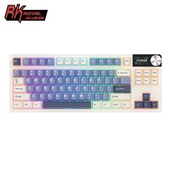 Royal Kludge RK S85 Horizon blue 85 Key Knob Buttons Tri-Mode  Wireless  With TFT Screen Gasket Mech