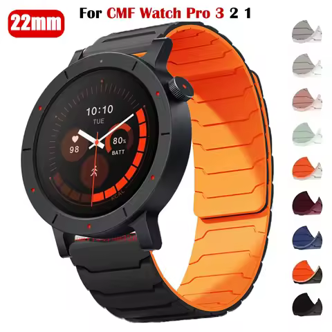 22mm Magnetic Silicone Wrist Band For CMF Watch Pro 3 Sport Replacement Strap Correa For CMF by Noth