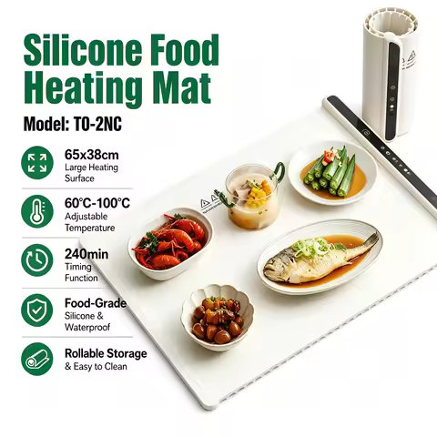 HoldPeak T0-2NC Silicone Warming Mat 240W 60-100°C 240min Timer 65\*38cm Waterproof Oilproof Temp Ad