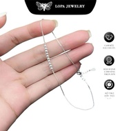 LoPa women's SK96 silver bracelet or anklet, small, beautiful and gentle ball shape LoPa Jewelry.