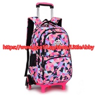 Removable Children School Bags with 2/6 Wheels for Girls Trolley Backpack Kids Wheeled Bag Bookbag