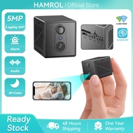 Hamrol 5MP Mini Indoor WiFi Camera 5G Hz Built-in 2400mAh Rechargeable Battery 5X Zoom CCTV  O-Kam P