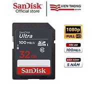 Thẻ nhớ SD Sandisk Ultra GN3 32GB 100MB/s UHS-I (cho máy ảnh) - Hàng Chính Hãng