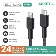 Aukey CB-CL3 Black USB C To Lightning Charger Cable 500820
