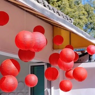 A92-2 Red round lantern for holiday decoration home, garden, cafe, studio, photography concept