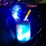 「 Party Store 」 Colorful LED Light Car Ashtray Storage Cup Smokeless Cigarette Retardant Holder Air Vent Clip Trash Can Auto Glowing Ashtray