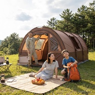 Outdoor Multi-Class Room Camping Tent 4-6 People Rainproof Sunscreen Camping Tent Family Self-Drivin