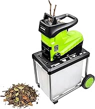 Garden Shredders and Chippers, 2800W Electric Leaf Mulcher Shredder with Wheels, 60L Collection Box,