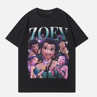 Unisex 2025 Kpop Demon Hunters - Zoey Huntr-X  Outfit Washed T Shirt For Men Women Streetwear  T-Shi