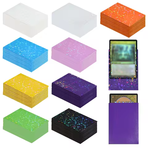 60pcs 66x91mm Star Shaped Flash Design card protector , sparkling card protector For Id, School Pass