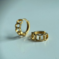 22k Gold Hoop Earrings - 916 Pure Gold(Size 1cm) 916 gold hoop/pure gold (1.9g)