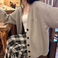 Cardigan Sweater Korea style พร้อมส่งจากไทย เสื้อคลุมโอเวอร์ไซส์ เสื้อกันหนาวไหมพรม คาร์ดิแกนไหมพรม 