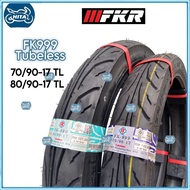 FKR FK999 Tubeless 70/90-17 80/90-17 Tayar Tyre Bunga Tajam Ready Stock Motorcycle