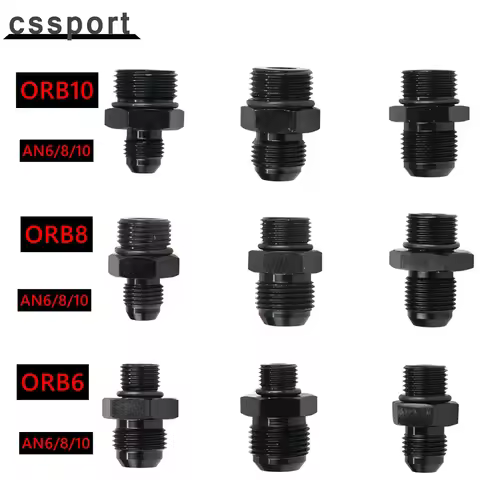 AN6 AN8 AN10 ORB Aluminum Male Adapter Flare Fitting Union Nitrous Oil Fuel Hose End Straight AN Mal