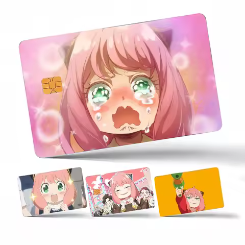 Spy Family Anya Diy Credit Debit Card Sticker Party Sticker Decoration Waterproof Small Chip Card Sk