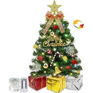 Dual Color Change&Remote Control 24 Inch/2FT Tabletop Christmas Tree, 20 LED Warm White&Colored Ligh