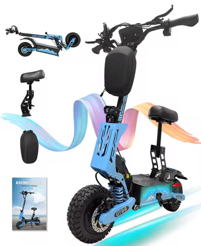 GT08 5600W Adult Electric Scooter Dual Motor Top Speed 50MPH,60V27AH, 11-inch Off-Road Tires Sport F
