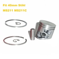 40mm Piston Ring Ball Bearing Oil Seal Kit Fit Stihl MS211 MS211C Chainsaw Engine Cylinder Repair Re