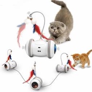 電動貓咪玩具智能逗貓平衡車自嗨解悶神器USB充電逗貓棒羽毛玩具逗貓棒 逗貓棒吸盤