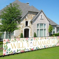 Will You Marry Me Backdrop Banner Decorations, Large Wedding Engagement Party Sign Supplies, Bridal 