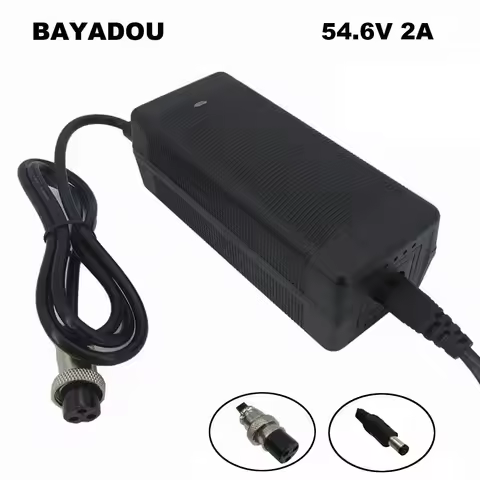 54.6V 2A Lithium Charger For 48V 13S Li ion 8AH 10AH 12AH 15AH 18650 Battery Charger 48V2A GX16 XLR 
