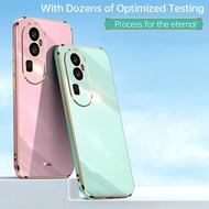 Phone Case Oppo Reno10 Pro Plus Reno10 Luxury Plating Square Ring Holder Silicone Stand Back Case Cover for Oppo Reno10 Pro