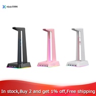 【XIJ】- -2 Headset Stand Rgb with 3 USB Ports Desktop Headset Stand is Suitable for Pc Gamers Headset