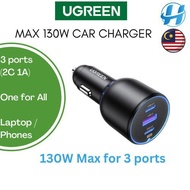 UGREEN 130W Dual USB-C PD + USB-A Fast Car Charger
