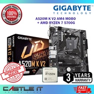 Gigabyte A520M K V2 AM4 Motherboard Combo Deal A520M-K V2 Ryzen 7 Ryzen 5 Ryzen 3 3200G 5700G 5600G
