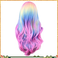 Colorful Rainbow Wig in the Fringe Simulation Scalp Party Ghost Festival Wig youyilu