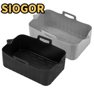 SIOGOR Air Fryer Basket, Reusable Rectangle Air Fryer Baking Tray, Silicone Rectangle Basket Contain