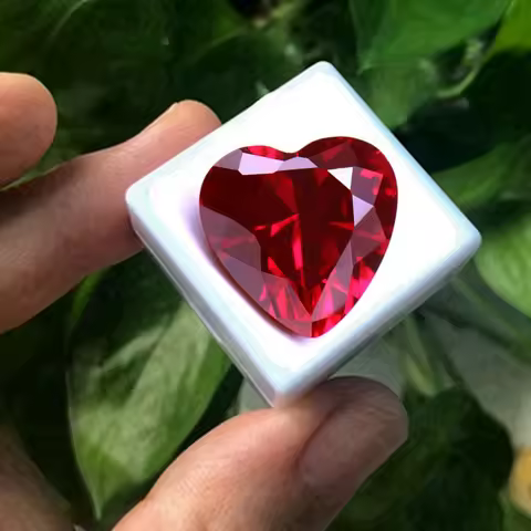 Pretty Ruby Heart Shape Faceted Cut Passed UV Test VVS Loose Gemstone for Jewelry Accessories Collec