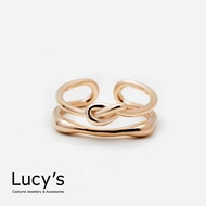 Lucy's 925純銀 扭結 開口戒 (二色) (105800/105801)/ 玫金