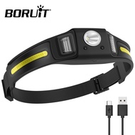 BORUiT GT30 LED Motion Sensor Mini Headlamp Type-C Rechargeable Work Light Headlight Memory Waterpro