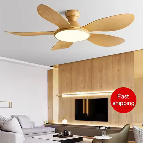 52 inch living room fan lightweight 60W low floor DC motor 35W with remote control simple modern hou