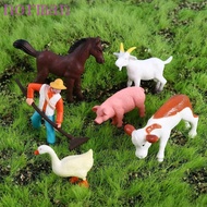 NORMAN Figurines Horse Goat Home Decor Animal Model Crafts Farmland Worker Fairy Garden Ornaments