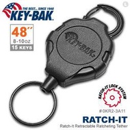 〔A8捷運〕美國KEY BAK Ratch-It 鎖定系列 48" 強力負重伸縮鑰匙圈(附扣環)#0KR2-3A11