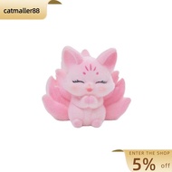 CATMALLER88 Red  Pendant, Mini Simulation Nine-tailed  Figurine,  Flocked Cartoon  Desk Ornament for