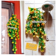 Hiasan Decorasi Home/ Artificial Bunga Rambat Desi Dengan vas Gantung Plastik/Bunga gantung Plastik/