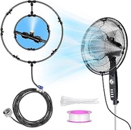 Fan Misting Kit for Outside Patio,Water Misters for Cooling Outdoor Fan Misting Cooling System Inclu