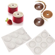 20 cm 15 in 6 in 6 in 6 Fold Mousse Cake Silicone Mold Origami Fan Round Plate French Dessert Baking