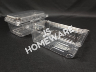 BX-500-85H - Fruit & Veggie Tray with Lock (50pcs±) Disposable Plastic Clear Food Box - Bekas Buah B