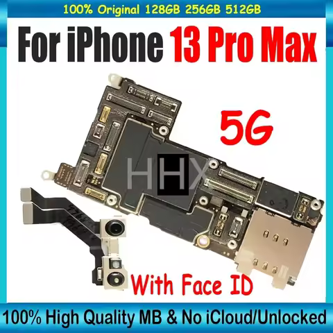 Fully Tested Authentic Motherboard For iPhone 13 Pro Max 128g/256g Unlocked Mainboard With Face ID C
