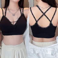 40-90kg Women's Seamless Cross Back Bra - Anti-Sagging Sports Underwear